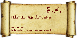 Hódi Ajnácska névjegykártya